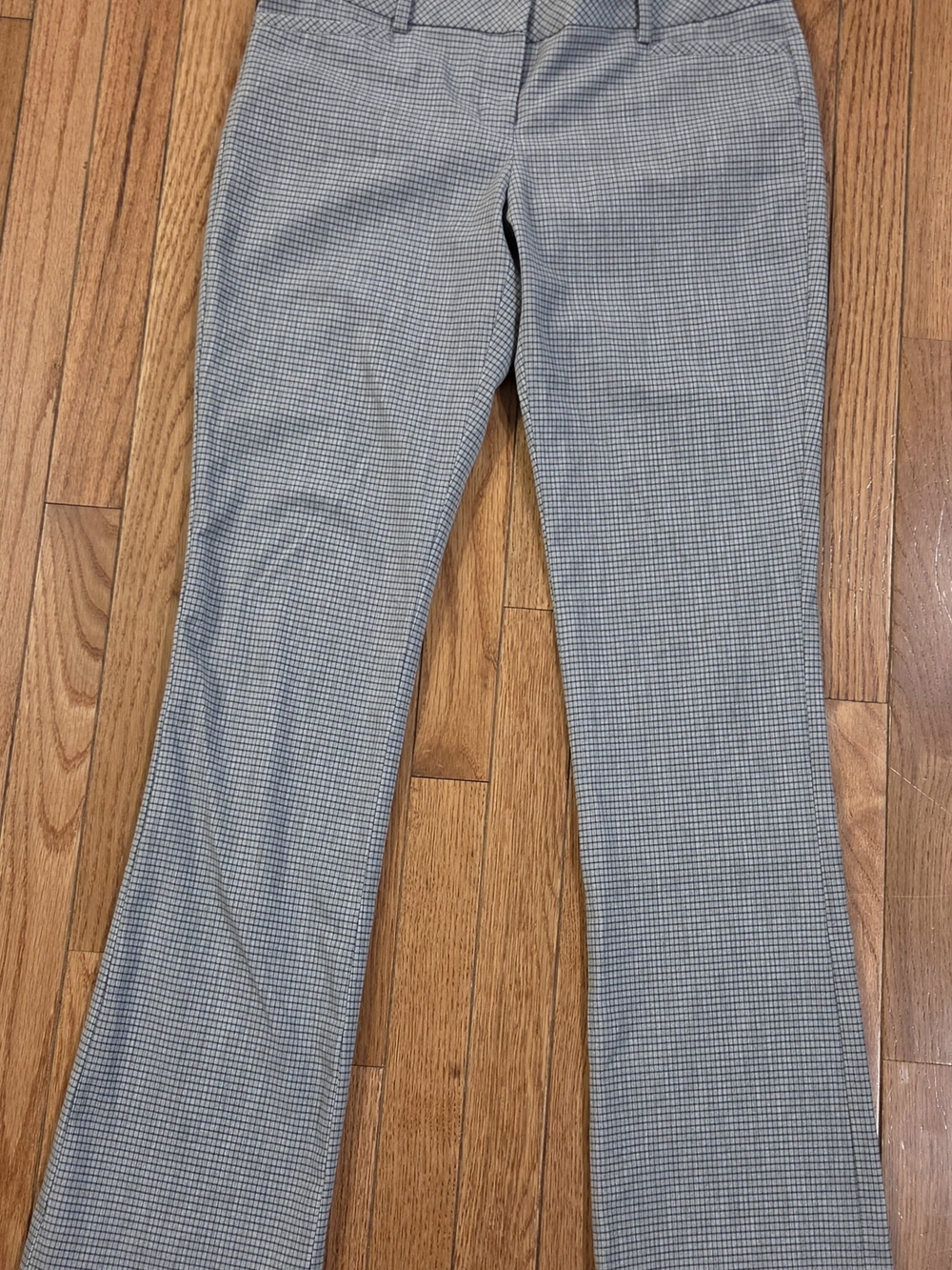 Women's Grey Micro-Check Dress Pants